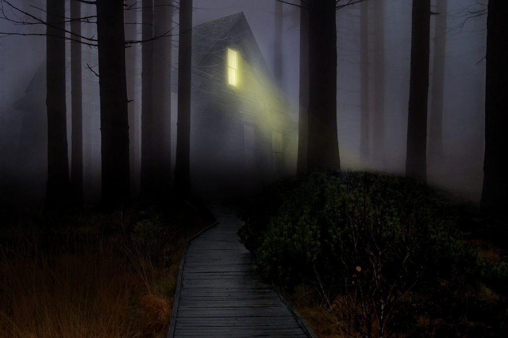 Haunted house in the woods