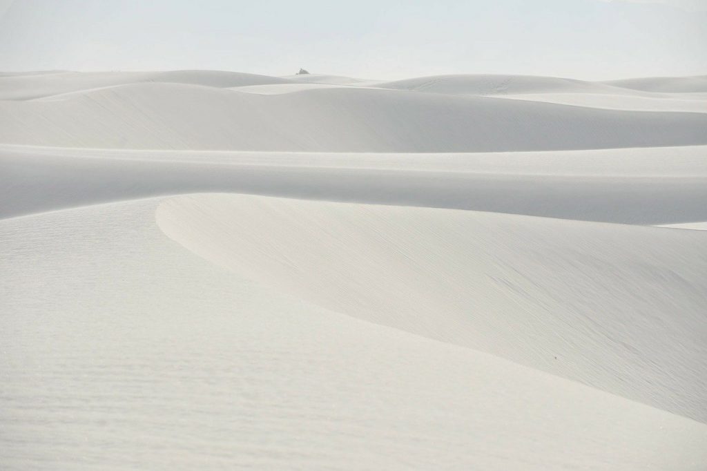 Crisp dunes of white sand and nothingness above