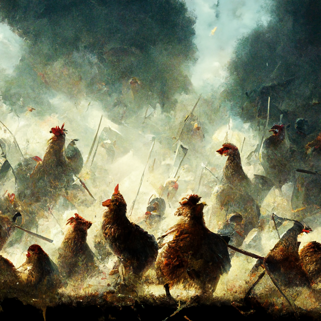 A chicken army rallies for the revolution