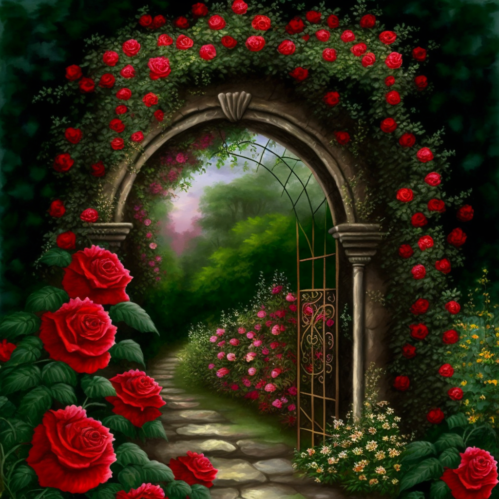 Red rose garden