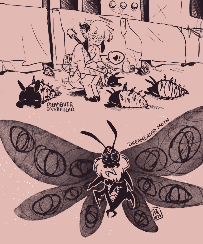 Artisanal by Gurashi depicting the moths of Mysrai's realm.