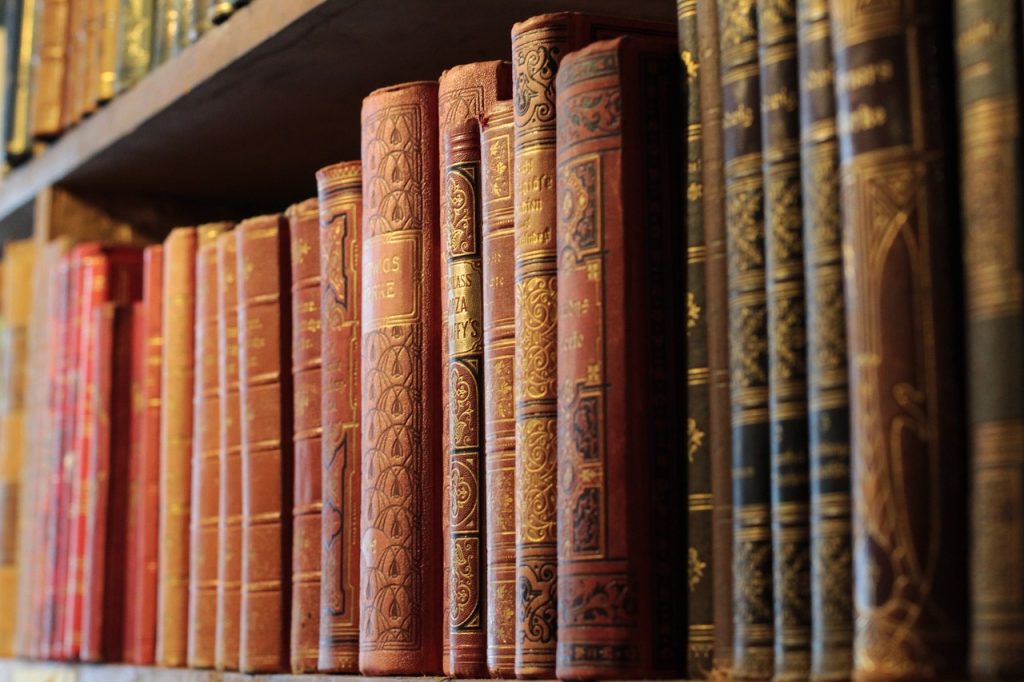 A shelf full of books