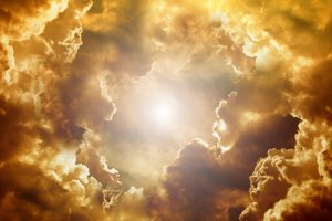 Clouds lit up by sunlight