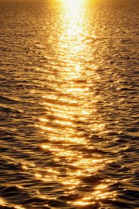 Sunset over the waters.