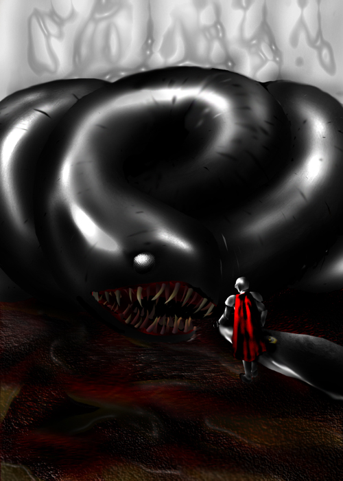 Feeding the Ebonglom Wyrm, by Jadryga