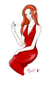 Lady in Red, by Feyrll