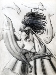 Self Portrait with Dolphin Friends, by Fania