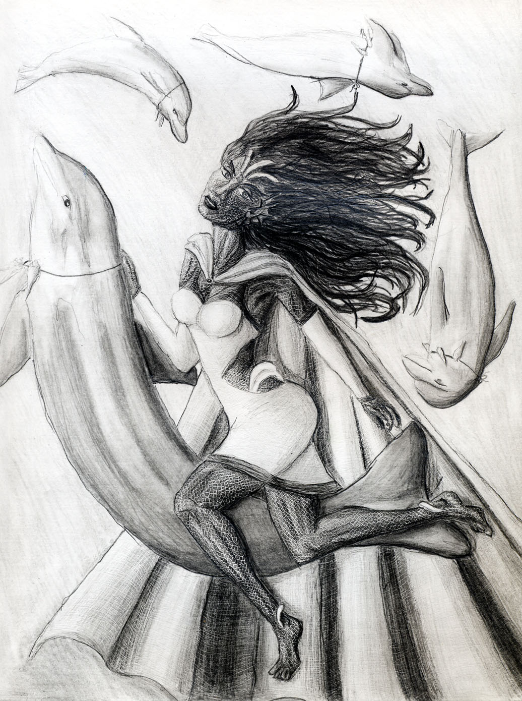 Self Portrait with Dolphin Friends - Lusternia
