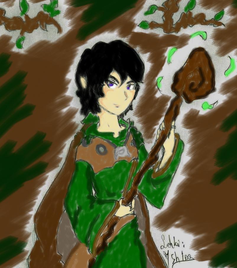 Lehki before the ascending portrait - Lusternia