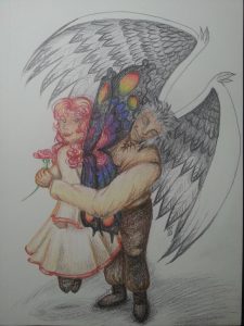 Winged Courtship: Nausicaa and Themius, by Themius