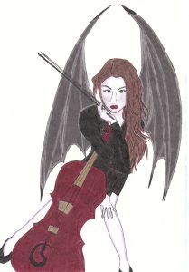 The Cacophonist and her cello, by Alaksanteri