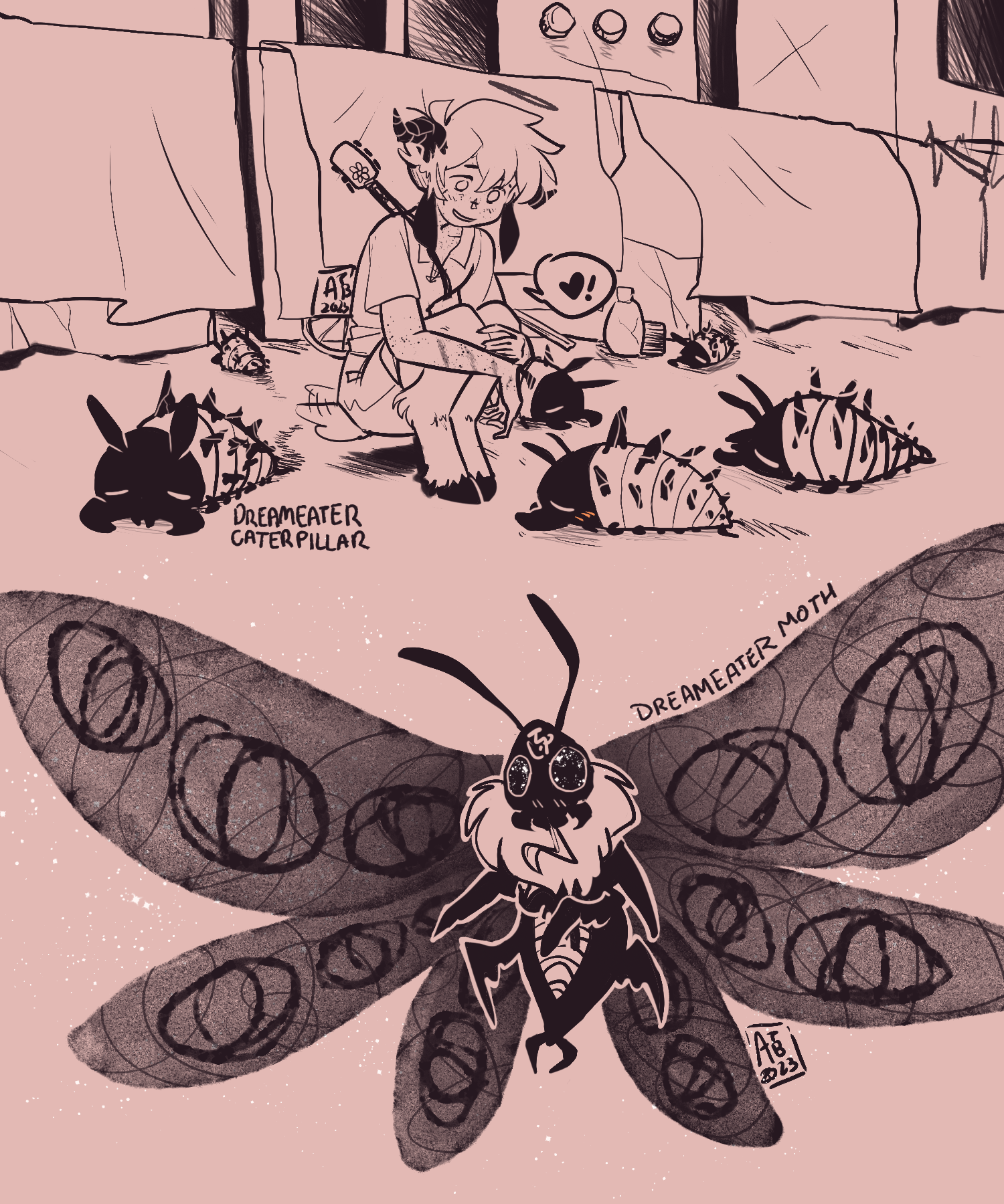 Sketch of Dreameater Moths, by Gurashi