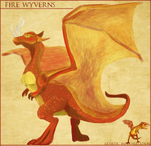 Beautiful Fire Wyvern, by Unzareh