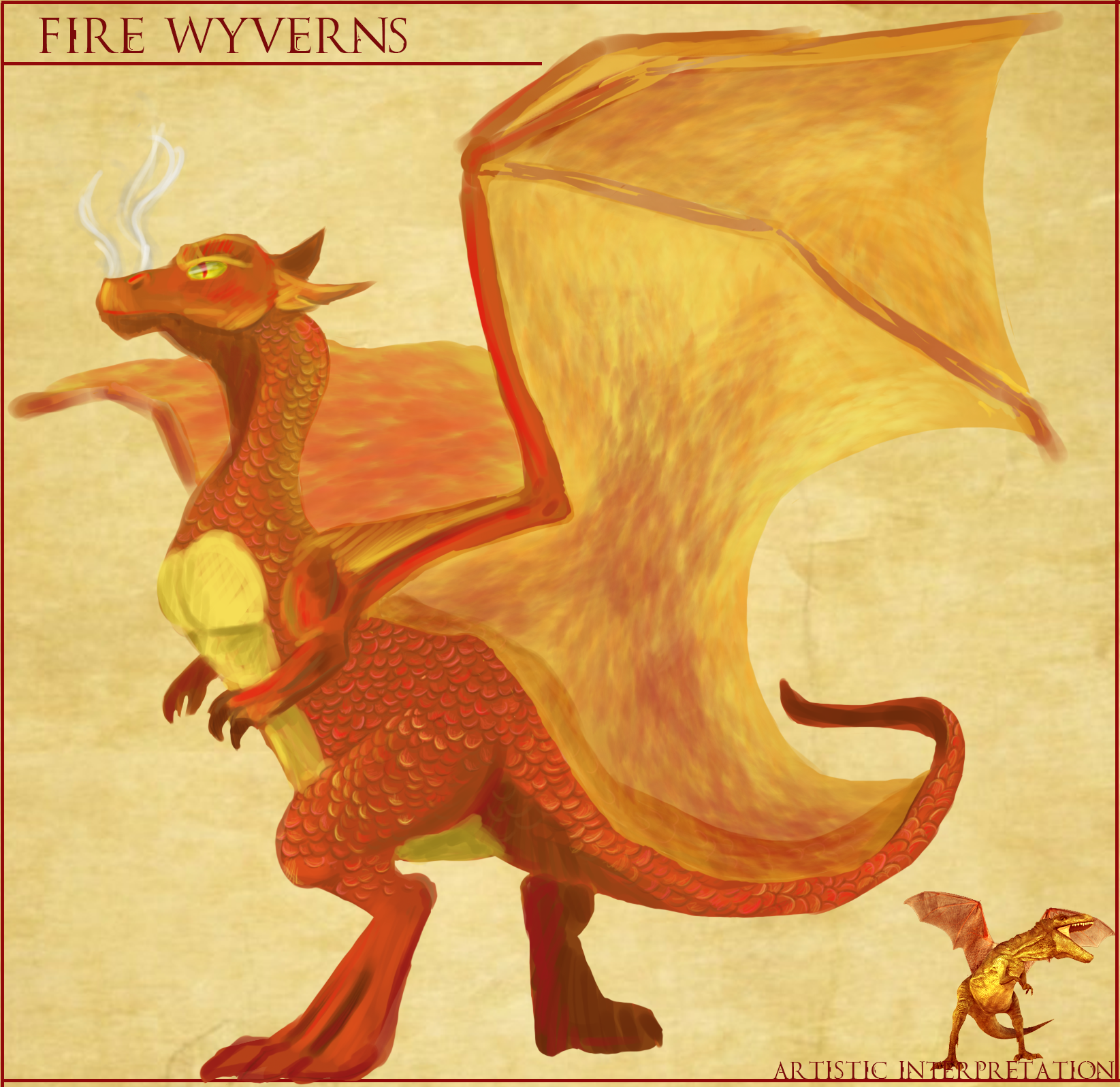 Beautiful Fire Wyvern - Lusternia