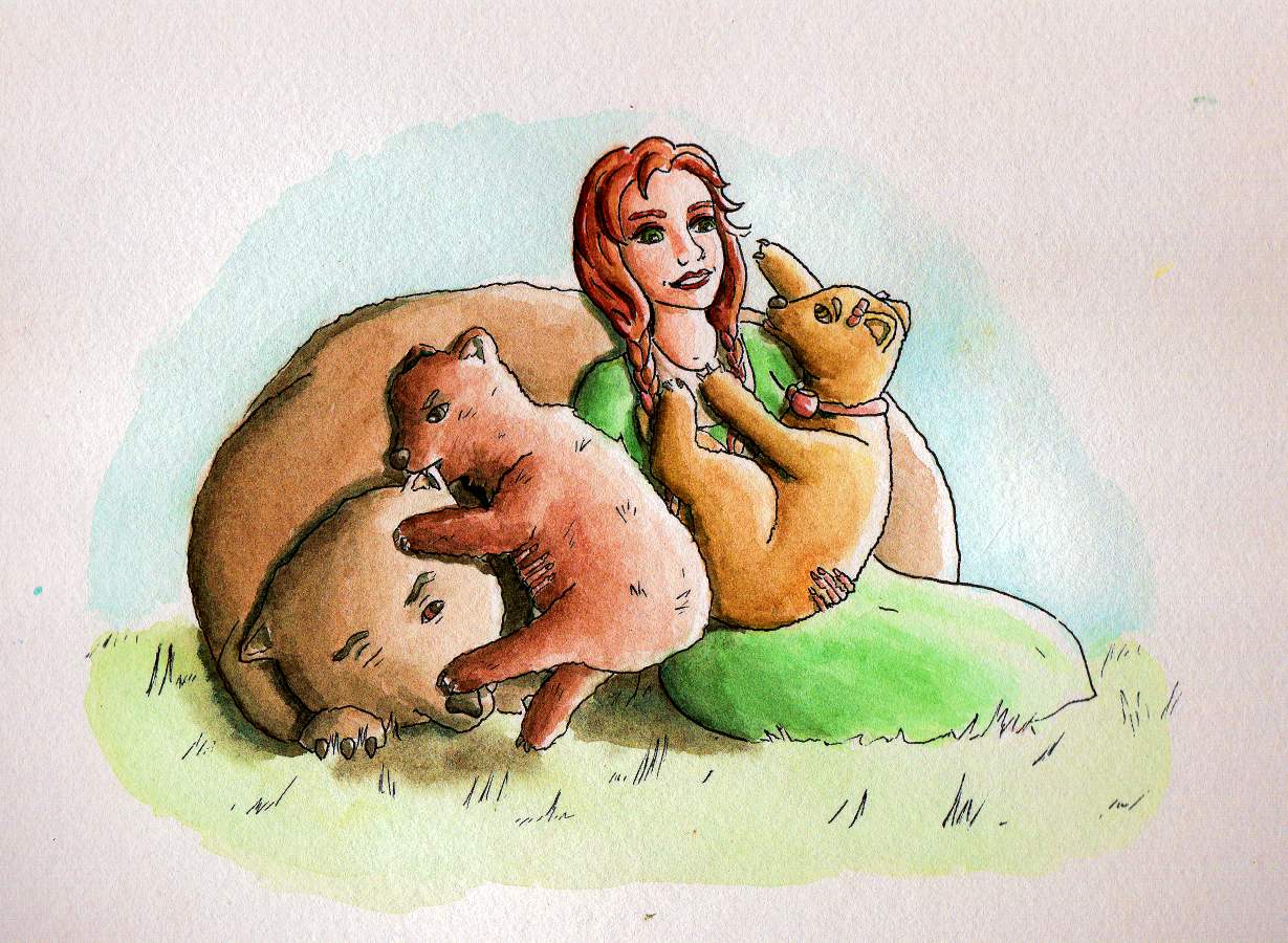 Meliana With Her Bears, by Fania