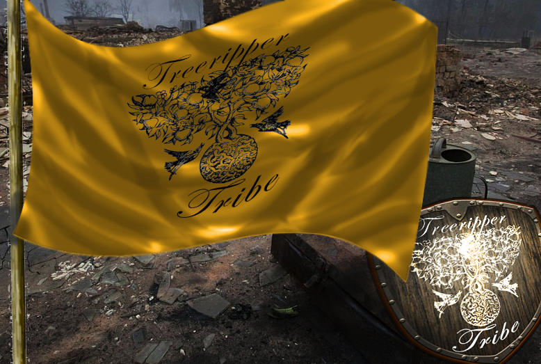 The Treeripper Flag and Shield, by Daganev