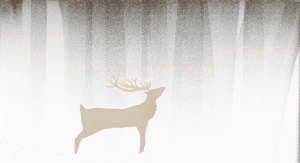 Stag in the Winter Woods, by Zeebin