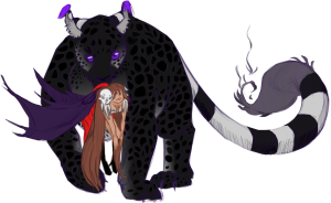 Liah Carries the Scourge; Evette d’Rose, by Kyalrhin