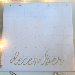 A calendar page for December