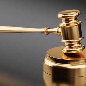 A golden gavel