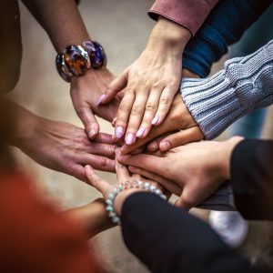 Hands coming in together in the middle
